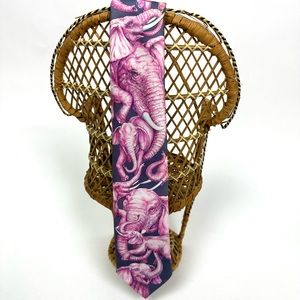 Vintage Original Ralph Marlin Pink Elephant Tie